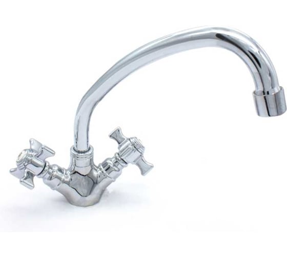 Смеситель д/кухни DORON DС 1209-N, 1/2 керамика, хром, излив изогнутый, п/г 003376 1