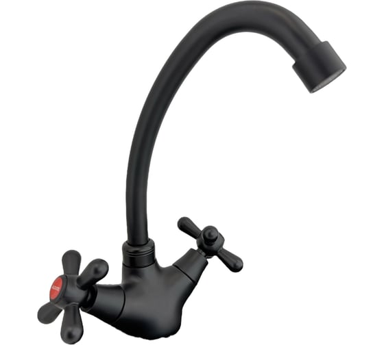 Смеситель для кухни ALOUTE двухвентильный, высота 250 мм, подвод воды гибкий, крепление на большой гайке A6213-17 1