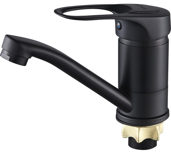 Смеситель для умывальника со средним изливом ALOUTE черный матовый, крепление на гайке A3103DH 1