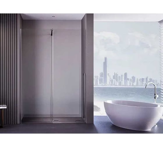 Душевая перегородка Aquanet SW-900GST Душ. перегородка 90х200см, суппорт, стекло 6 мм,  прозрачный, профиль золотой сатин крашенный (352352) 00352352 1