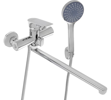 Смеситель для ванны с душем СоюзКран прямой излив, 35 см., керамический картридж 35 мм., хром, цинк SK08-P105 567-084