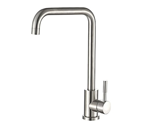 Смеситель для кухни СоюзКран поворотный излив 30 см., керамический картридж 35 мм., нержавеющая сталь SS01-G132 567-091