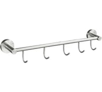 Вешалка GFmark с пятью крючками прямая, из нержавеющей стали, с круглым основанием, сатин 80206