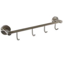 Вешалка GFmark с четырьмя крючками прямая, из нержавеющей стали, с круглым основанием, сатин 80205