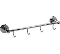 Вешалка GFmark с четырьмя крючками прямая, на круглом основании, хром 79205