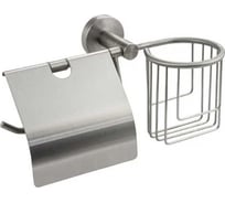 Держатель освежителя воздуха и туалетной бумаги с экраном GFmark из нержавеющей стали, с круглым основанием, цвет сатин 80244