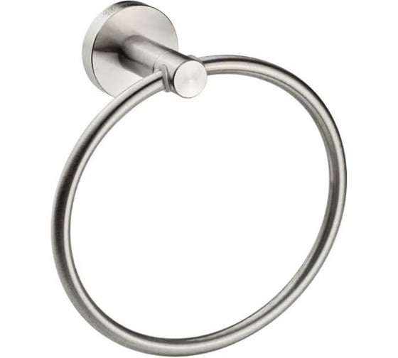 Держатель полотенца кольцо GFmark из нержавеющей стали, с круглым основание, цвет САТИН. 80147 1