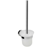 Ёрш для унитаза со стеклянной колбой GFmark с креплением к стене, на круглом основании, цвет хром 79162