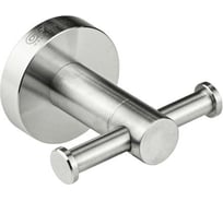 Двойной крючок GFmark из нержавеющей стали, с круглым основанием, цвет сатин 80114