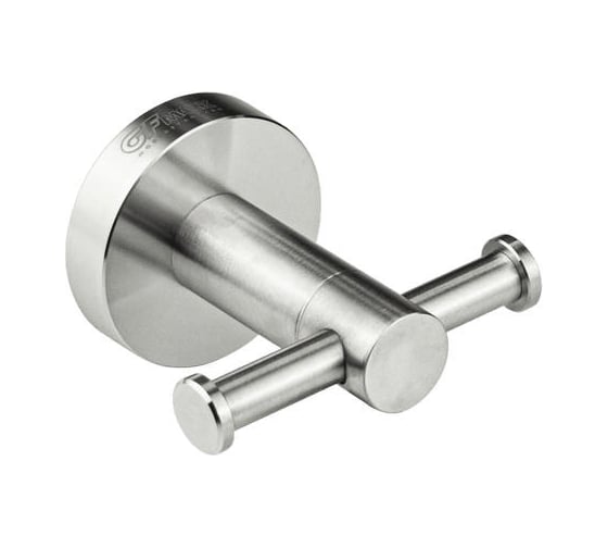 Двойной крючок GFmark из нержавеющей стали, с круглым основанием, цвет сатин 80114 1