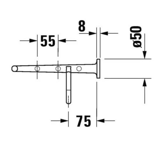 Полочка для полотенец Duravit Starck T 610x232 мм., цвет - чёрный матовый 0099444600 00000090460