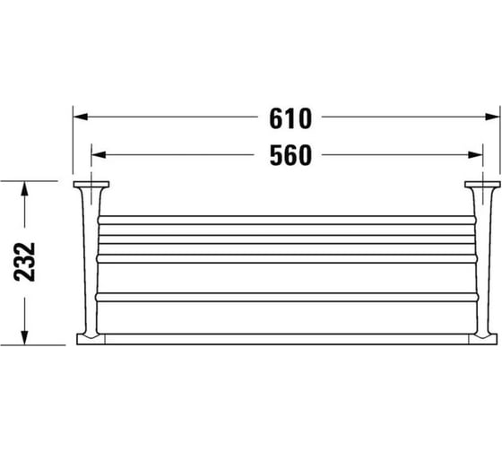 Полочка для полотенец Duravit Starck T 610x232 мм., цвет - чёрный матовый 0099444600 00000090460