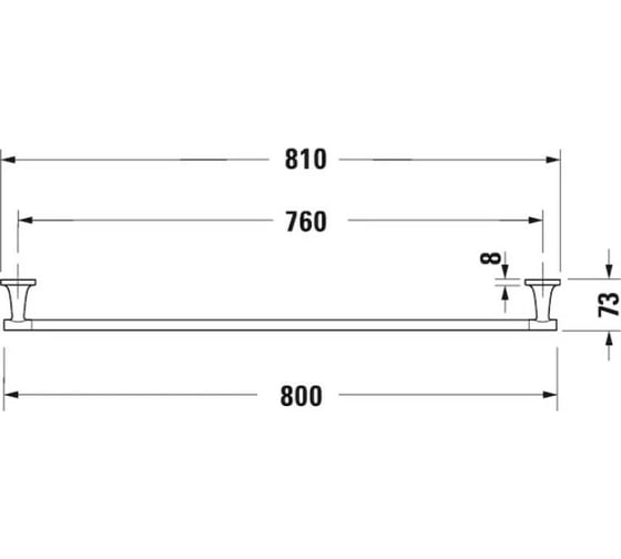 Полотенцедержатель настенный Duravit Starck T 80 см., цвет - чёрный матовый 0099434600 00000070805