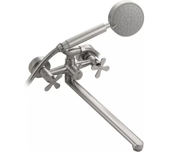 Смеситель в ванную BRIMIX длинный излив, металлокерамика из нержавеющей стали марка 304, цвет сатин 9340 1