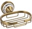 Мыльница металлическая BRIMIX решетка, на основании, с керамической вставкой с орнаментом, цвет БРОНЗА 94007 1