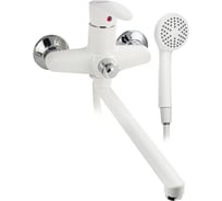 Смеситель в ванную BRIMIX длинный излив, шаровый, из высокопрочного пластика АБС, белый 5561