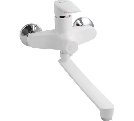 Смеситель в ванную BRIMIX длинный излив, без шланга и лейки, шаровый, из высокопрочного АБС пластика, цвет белый 556-1 1