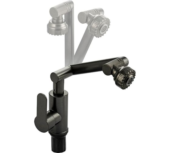 Смеситель для кухонной мойки и раковины BRIMIX шаровый, из высокопрочного пластика АБС, поворотный излив и аэратор, цвет графит 5905 1