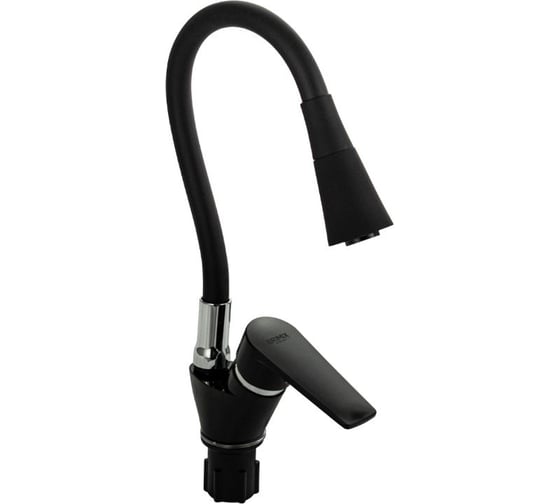 Смеситель для кухонной мойки BRIMIX с гибким изливом, с двухрежимным аэратором, корпус из высокопрочного АБС пластика, цвет черный 5908 1