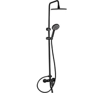 Смеситель + стойка душевая тропический душ BRIMIX с двумя лейками, корпус АБС пластик, цвет ЧЕРНЫЙ 3055