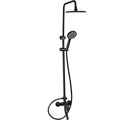 Смеситель + стойка душевая тропический душ BRIMIX с двумя лейками, корпус АБС пластик, цвет ЧЕРНЫЙ 3055 1