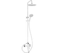 Смеситель + стойка душевая тропический душ BRIMIX с двумя лейками, корпус АБС пластик АБС, цвет БЕЛЫЙ. 3054