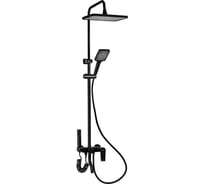 Смеситель + стойка душевая тропический душ BRIMIX с двумя лейками и гигиеническим душем, корпус АБС пластик, цвет ЧЕРНЫЙ 3052