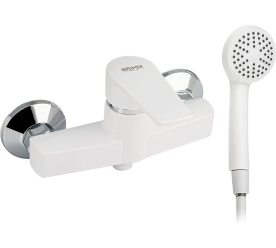 Смеситель в душ шаровый BRIMIX из высокопрочного пластика АБС, БЕЛЫЙ 5944 1