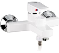 Смеситель для ванны BRIMIX короткий излив, БЕЗ ШЛАНГА И ЛЕЙКИ, шаровый, из высокопрочного АБС пластика, цвет БЕЛЫЙ 557-1