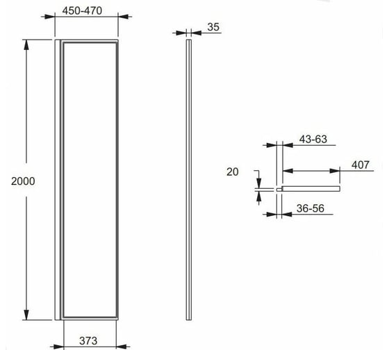 Средний модуль Jacob Delafon NV 400 прозрачное стекло E94WI40-B1 00000063663