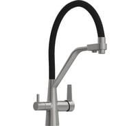 Смеситель для кухни Teymi корпус сатин глянцевый излив черный Solli T10272 ЦБ-00285211