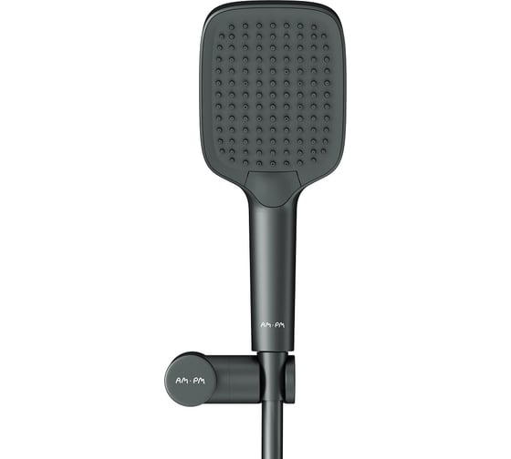 Душевой набор AM.PM Func шланг 1750 мм, держатель ручного душа, ручной душ 103x257 мм, 3 функции, черный F0118F022 1