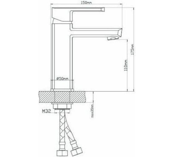 Смеситель для умывальника BOOU латунь B8215-1J