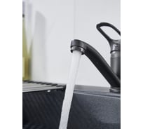 Смеситель для умывальника ALOUTE со средним изливом, графит, крепление на большой гайке A3103DY