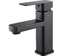 Смеситель для умывальника ALOUTE Тюльпан с коротким изливом, черный матовый, крепление на гайке A1001H