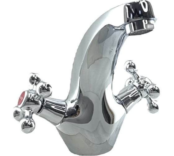 Смеситель для умывальника ALOUTE тюльпан, вентильный, с коротким изливом, хром, крепление на гайке A6101 1