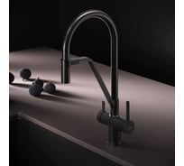 Смеситель для кухни AM.PM Func с каналом для питьевой воды и гибким изливом, черный F8F07822