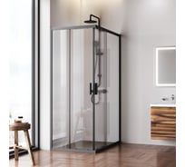 Душевое ограждение AM.PM Gem прямоугольное, раздвижные двери, 120x80, черный матовый, стекло прозрачное W90G-403-120280-BT