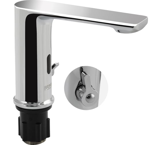 Смеситель сенсорный для раковины, с регулировкой температуры воды на корпусе, латунный корпус, цвет ХРОМ. Brimix 0877 1