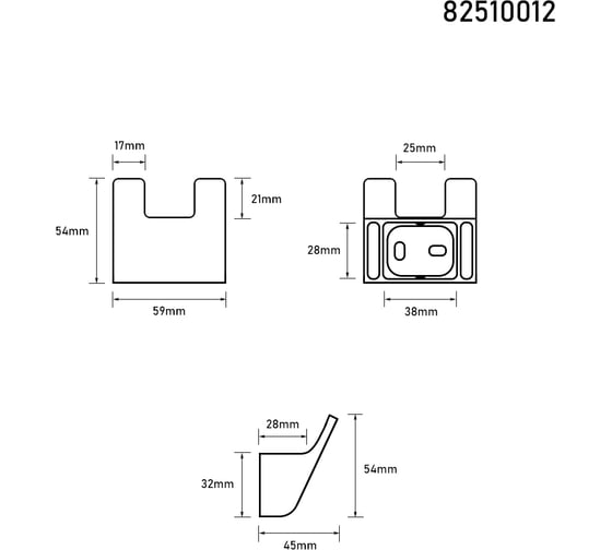 Двойной крючок Bath Plus OPUS OP-97905А