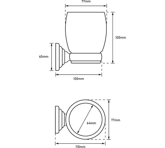 Держатель со стаканом подвесной Bath Plus BX-65706