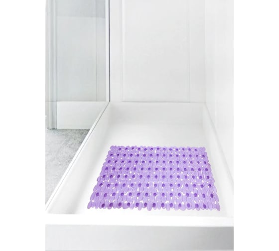 Коврик для ванны Bath Plus Камешки противоскользящий, сиреневый, 88x40 4_2сиреневый