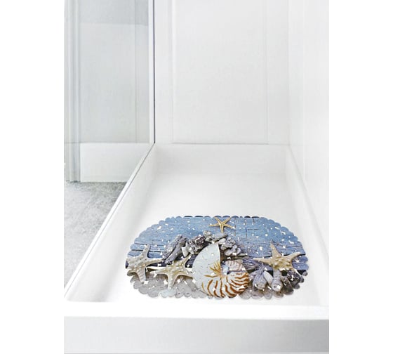 Коврик для ванны Bath Plus МОРСКОЙ противоскользящий, 67x36 см 14_138