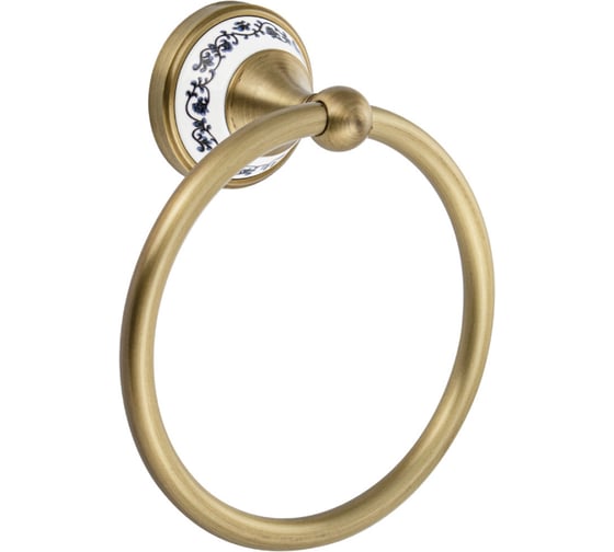Держатель полотенца BRIMIX кольцо, с керамической вставкой с орнаментом, цвет бронза 94147 1