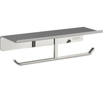 Держатель туалетной бумаги BRIMIX двойной из нержавеющей стали, антивандальный, с полочкой, цвет хром 79922