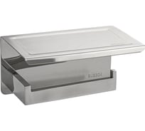 Держатель туалетной бумаги BRIMIX из нержавеющей стали, антивандальный, с полочкой, квадратный профиль, цвет хром 79919