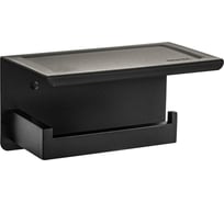 Держатель туалетной бумаги BRIMIX из нержавеющей стали, антивандальный, с полочкой, квадратный профиль, цвет черный 79920