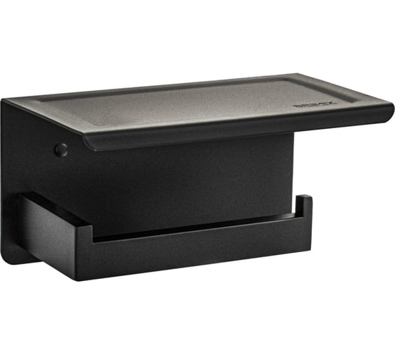 Держатель туалетной бумаги BRIMIX из нержавеющей стали, антивандальный, с полочкой, квадратный профиль, цвет черный 79920 1