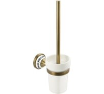 Ёрш для унитаза BRIMIX керамическая колба с креплением к стене, с керамической вставкой с орнаментом, цвет бронза 94162