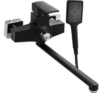 Смеситель в ванную BRIMIX длинный излив, из высокопрочного пластика АБС, черный, квадратный корпус 5564